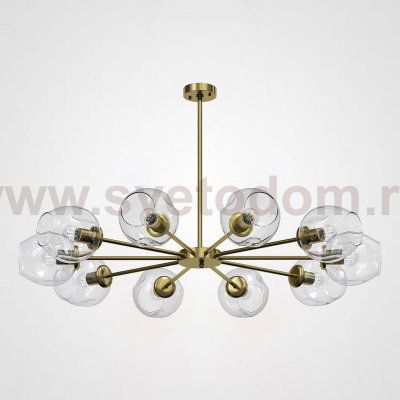 Люстра на штанге MARINE B 12 lamps Gold/Transparent ImperiumLoft 193759-26