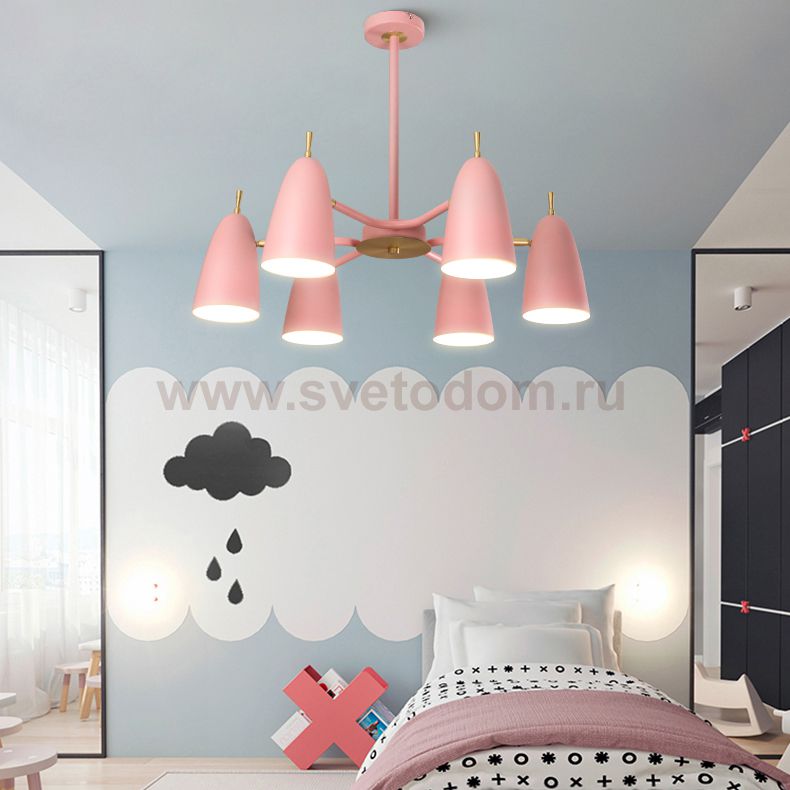 Люстра на штанге PINNACLE D70 Pink ImperiumLoft 195500-26