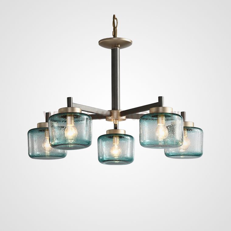 Подвесная люстра POT D70 5 lamps Blue ImperiumLoft 195517-26