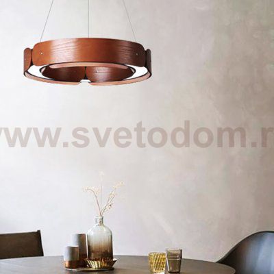 Подвесной кольцевой светильник RANGE 1 D70 Red wood ImperiumLoft 195536-26