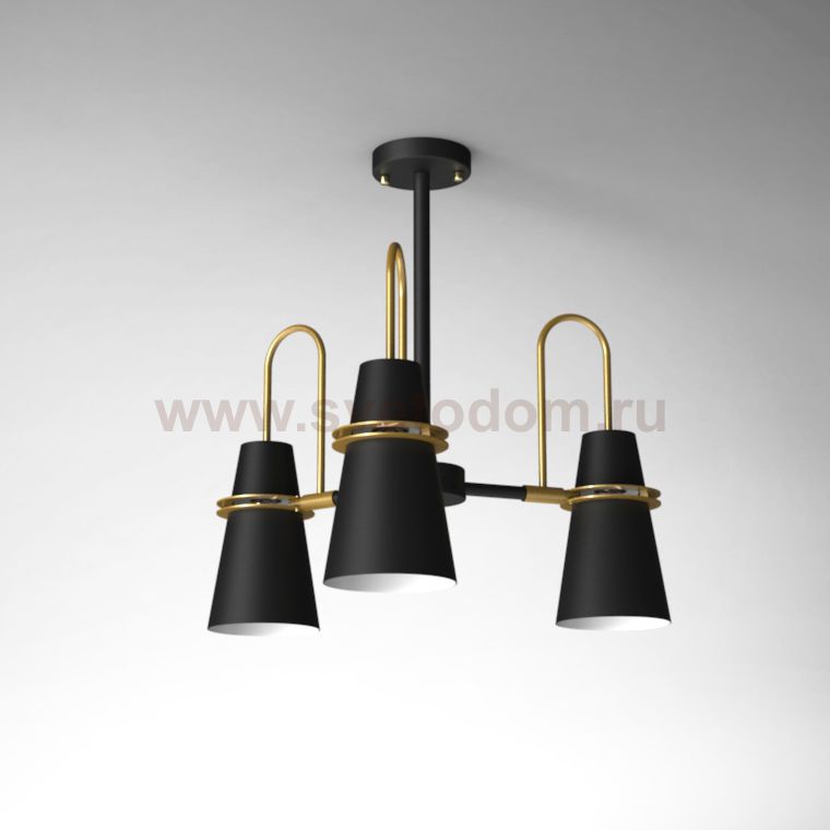 Люстра на штанге REINAR A D57 Black ImperiumLoft 196739-26