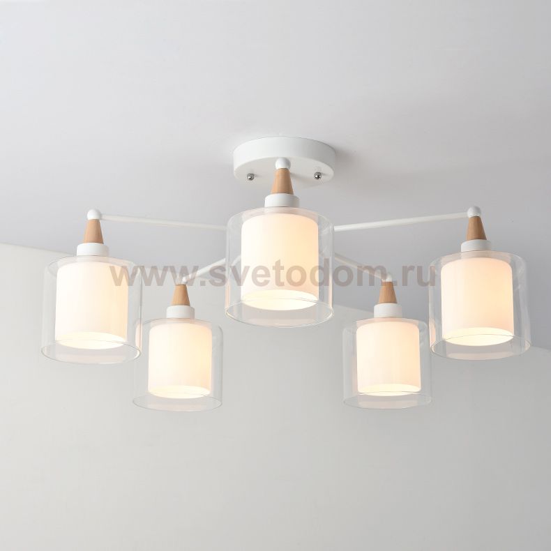 Люстра на штанге RICE D60 White ImperiumLoft 196795-26