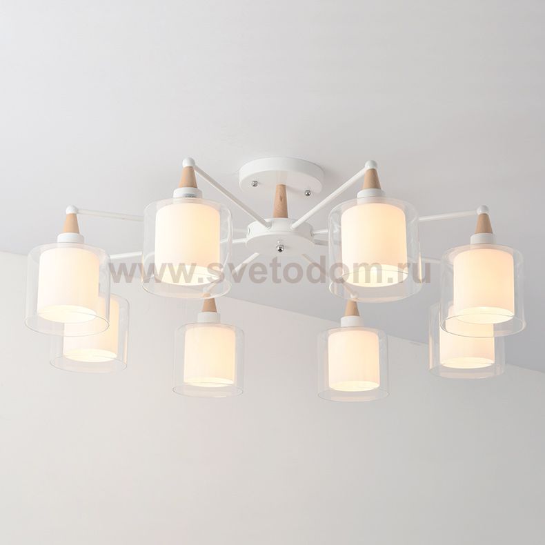 Люстра на штанге RICE D89 White ImperiumLoft 196796-26