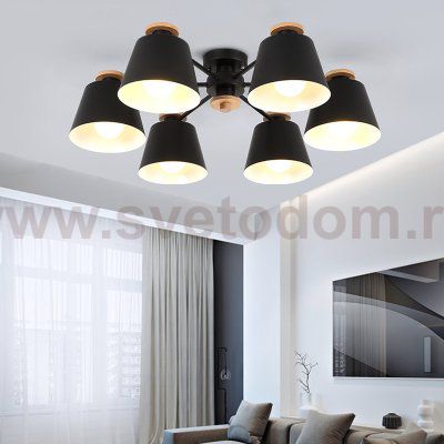Люстра на штанге SCAD D80 Black ImperiumLoft 196821-26