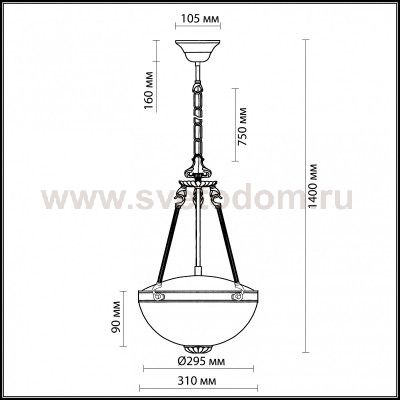Плафон стекло Odeon light G1989 ALICANTE 295*91мм