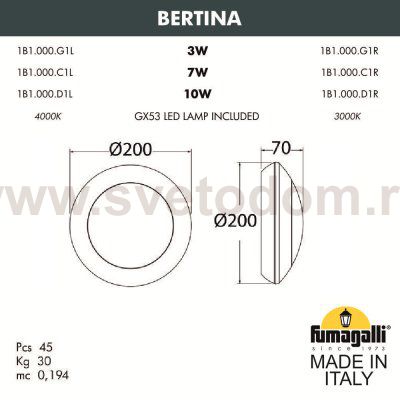 Уличный настенный светильник FUMAGALLI BERTINA 1B1.000.000.LYD1L