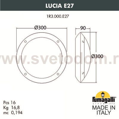 Уличное бра FUMAGALLI LUCIA 1R3.000.000.LYE27