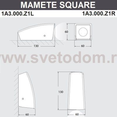 Фасадный светильник FUMAGALLI MAMETE SQUARE  1A3.000.000.LXZ1L