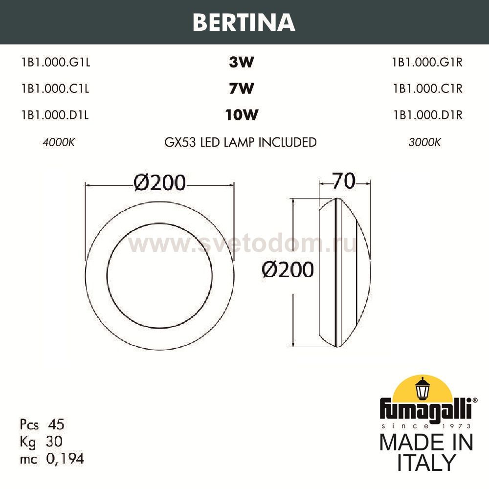 Уличное бра FUMAGALLI BERTINA 1B1.000.000.WYG1K