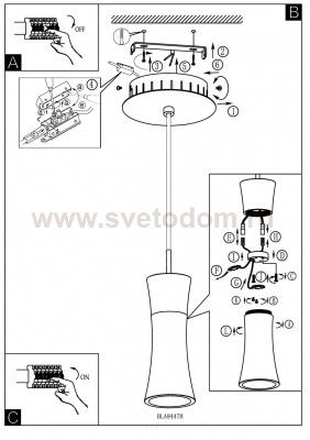 Светильник подвесной Eglo 94478 PANCENTO