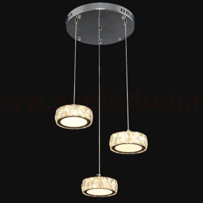 Люстра Геометрия 2-1628-3-CR+WH LED