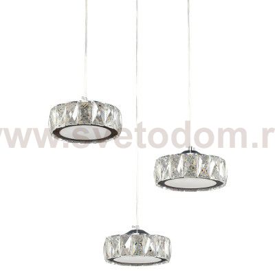 Люстра Геометрия 2-1628-3-CR+WH LED