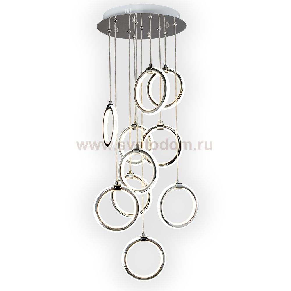 Люстра диодная Геометрия 2-1644-10-CR Y LED