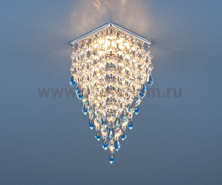 2010  хром/прозрачный/голубой  (СH/Clear/BL) Elektrostandard Встраиваемый потолочный светильник