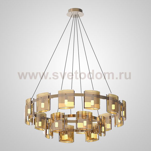 Подвесная люстра JANICE D100 D60 Brass Amber ImperiumLoft 201059-23