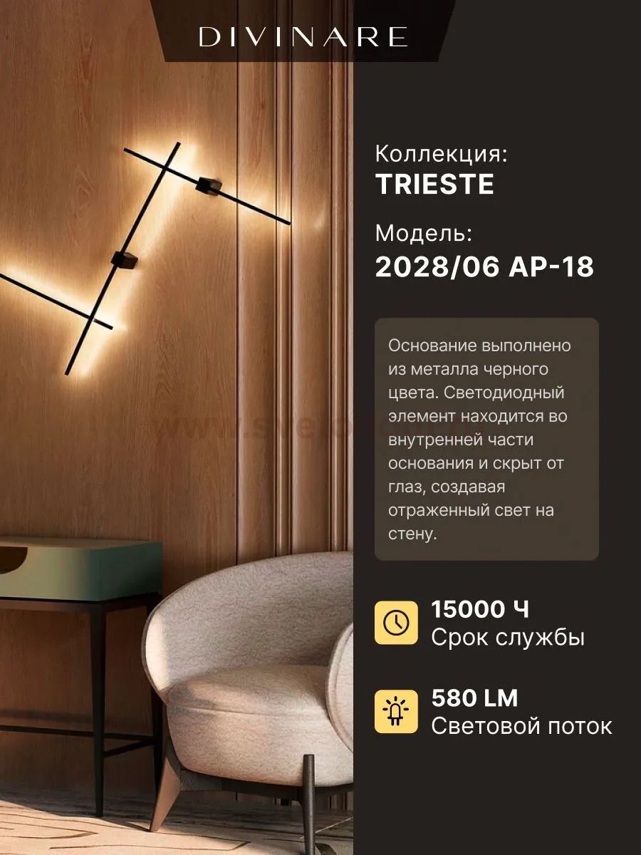 Декоративная подсветка Divinare TRIESTE 2028/06 AP-18