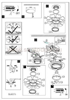Светильник встраиваемый Eglo 92271 TORTOLI