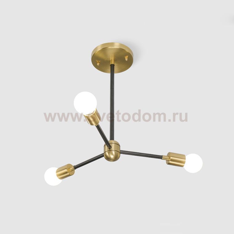 Люстра на штанге SPUTNIK D45 Gold/Black tubes ImperiumLoft 203564-26