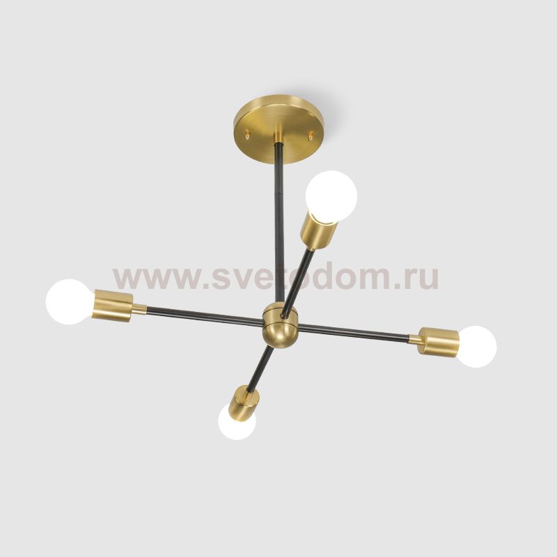 Люстра на штанге SPUTNIK D51 Gold/Black tubes ImperiumLoft 203565-26