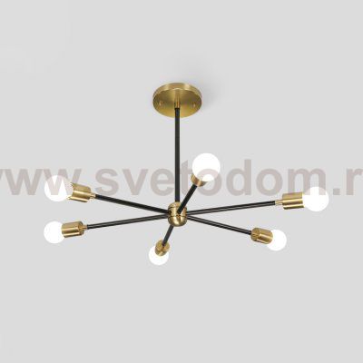 Люстра на штанге SPUTNIK D65 Gold/Black tubes ImperiumLoft 203567-26