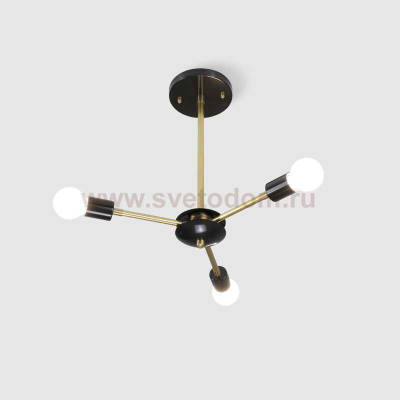 Люстра на штанге SPUTNIK D45 Gold/Black base ImperiumLoft 203569-26