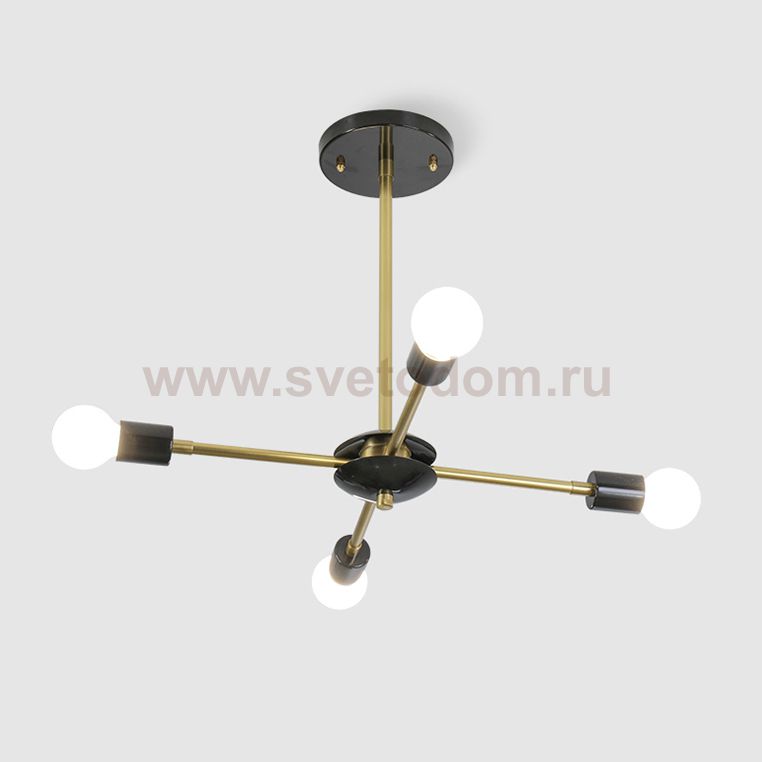 Люстра на штанге SPUTNIK D51 Gold/Black base ImperiumLoft 203570-26