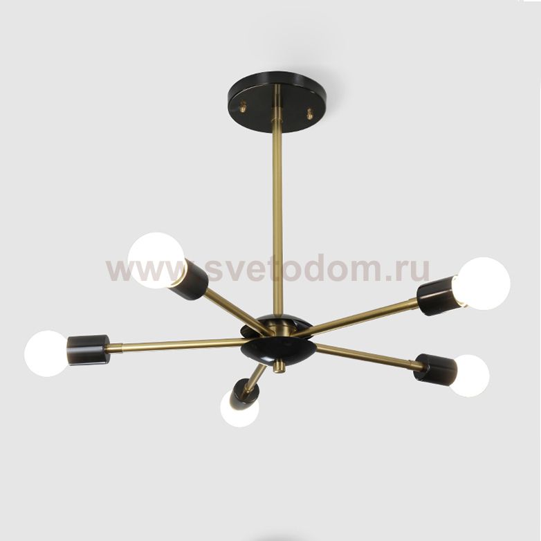 Люстра на штанге SPUTNIK D55 Gold/Black base ImperiumLoft 203571-26