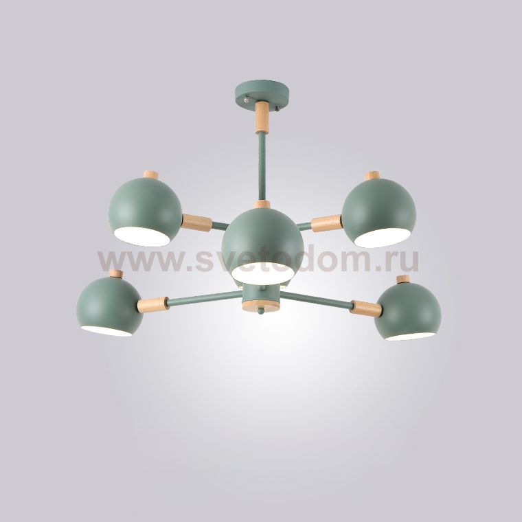 Люстра на штанге SVEN 6 lamps Green ImperiumLoft 203587-26