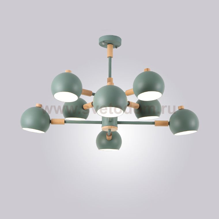 Люстра на штанге SVEN 8 lamps Green ImperiumLoft 203588-26