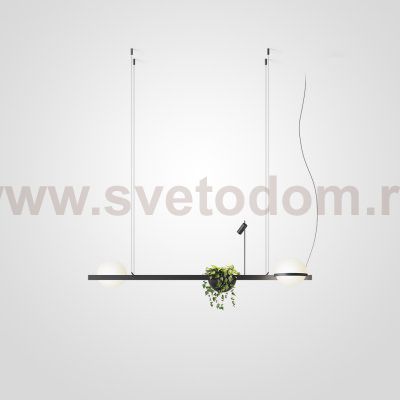 Реечный светильник PALMA Wall lamp 2 шара + 1 вазон горизонтальная ImperiumLoft 204172-22