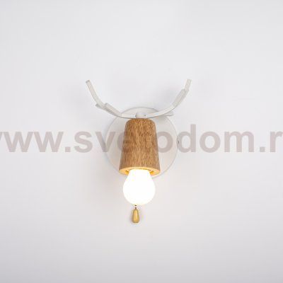 Бра с рожками DEER A SWITCH White/Light wood ImperiumLoft 204237-26