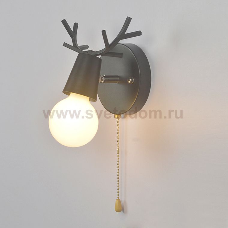 Бра с рожками DEER A SWITCH Black ImperiumLoft 204238-26