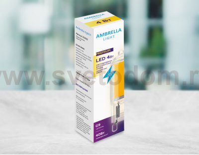 Лампа светопрозрачная Ambrella Filament LED G9 4W 3000K (40W) 220-230V BULBING