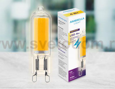 Лампа светопрозрачная Ambrella Filament LED G9 4W 3000K (40W) 220-230V BULBING