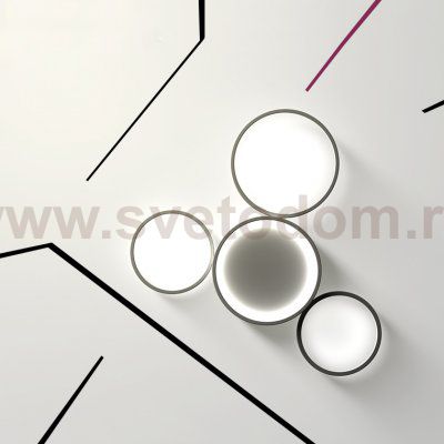 Потолочная люстра в виде колец TWINE 4 rings Black ImperiumLoft 204612-26
