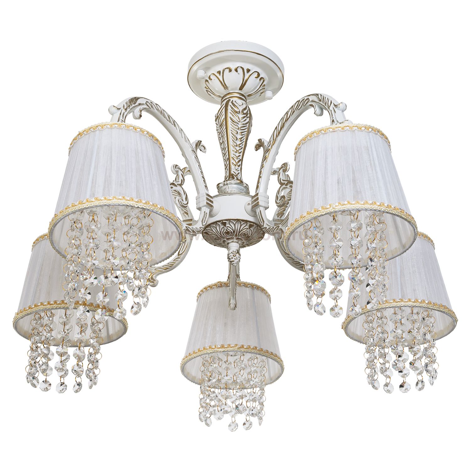 Люстра классическая с хрусталем Экономсвет 2046/5WG WT