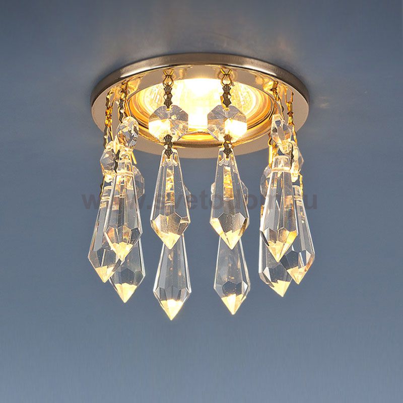 Светильник Elektrostandard точечный с хрусталем Asfour 2056 GD золото