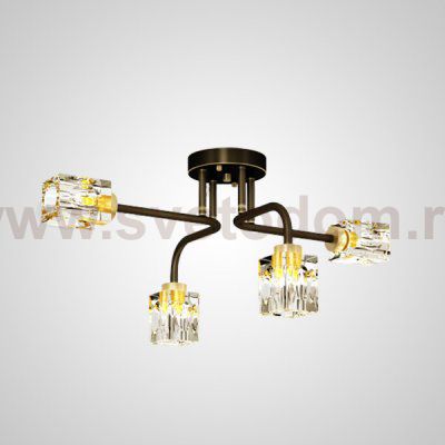 Потолочная люстра MICHAL L4 Brass Black ImperiumLoft 205611-23