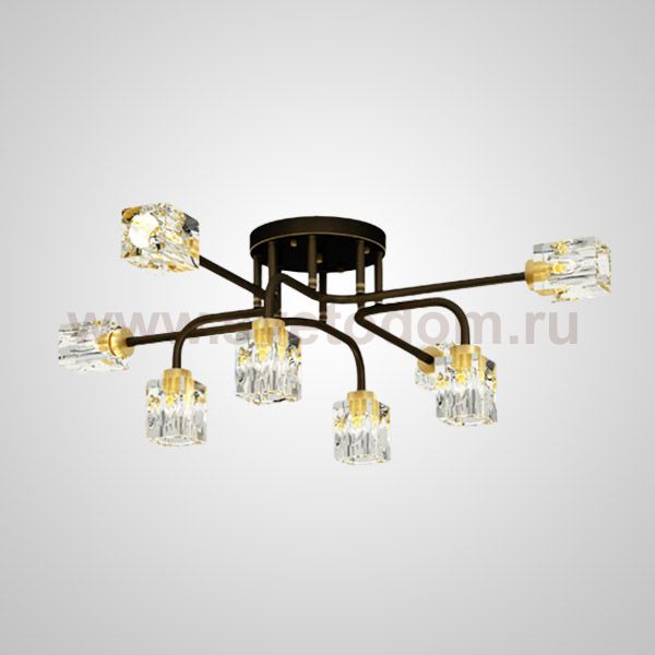 Потолочная люстра MICHAL L8 Brass Black ImperiumLoft 205615-23