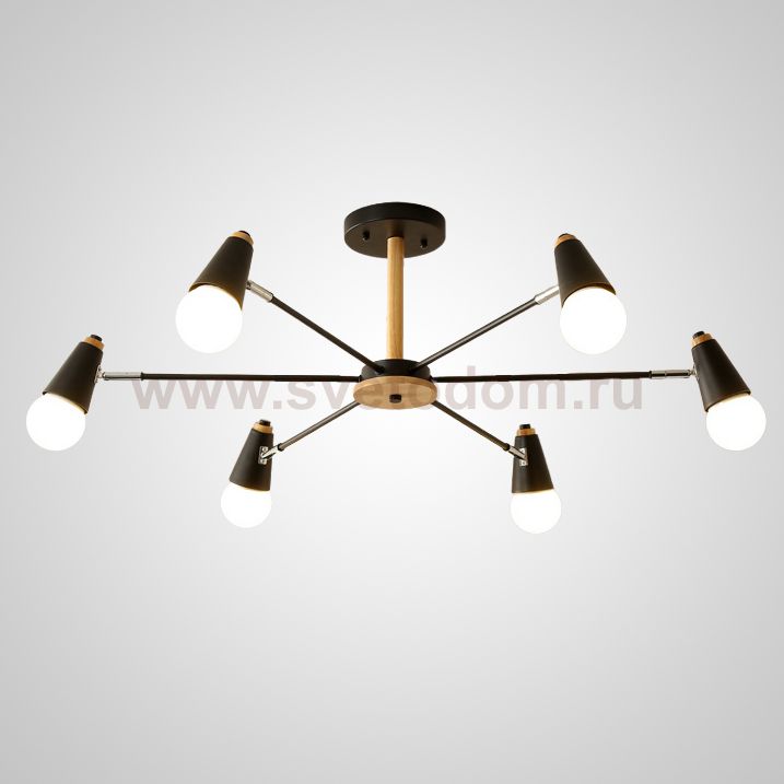 Потолочная люстра ROTARY L6 Black ImperiumLoft 205626-23
