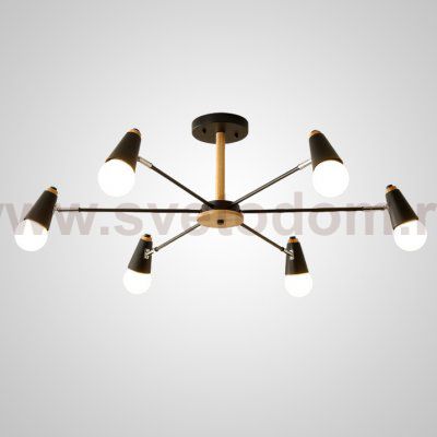 Потолочная люстра ROTARY L6 Black ImperiumLoft 205626-23