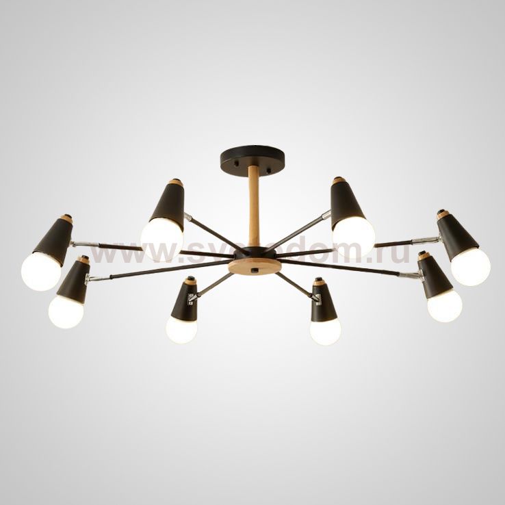 Потолочная люстра ROTARY L8 Black ImperiumLoft 205627-23