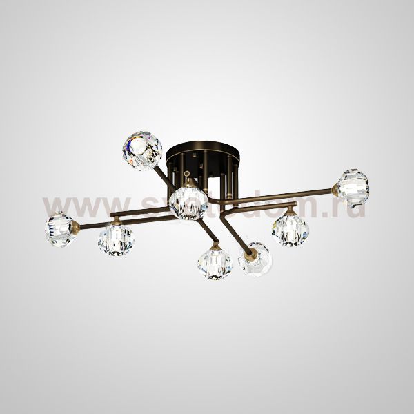 Потолочная люстра RH CH L8 Brass Black ImperiumLoft 205796-23