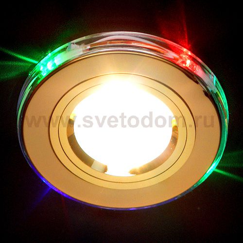 Встраиваемый потолочный светильник со светодиодами Elektrostandard 2060/2 GD/7-LED (золото / мультиколор)