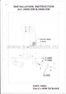 Светильник поворотный спот Odeon light 2066/2W TERZA
