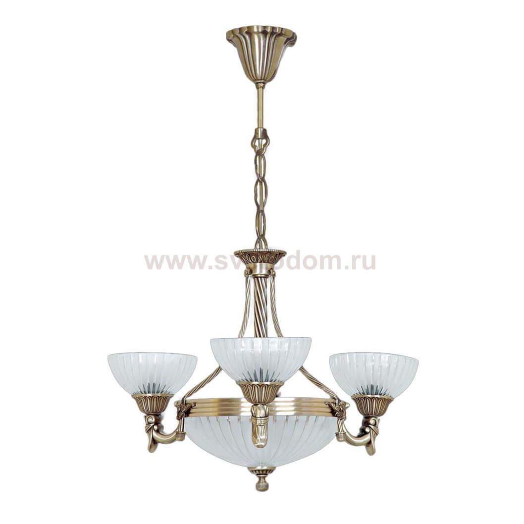 Люстра КРИСТАЛЛ антик 3 плафона (3*E27+3*Е14) H=78cm,D=58cm Kink light 2067/3+3 ANTIK