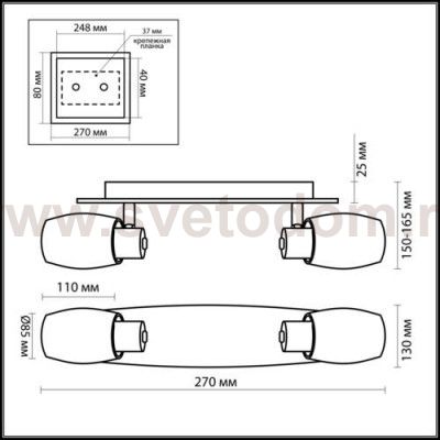 Светильник поворотный спот Odeon light 2069/2W SINCO