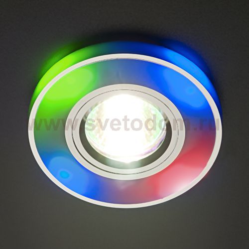 Точечный светильник со светодиодами Elektrostandard 2070/2 SL/BL/LED (хром / синий)