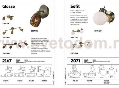 Светильник поворотный спот Odeon light 2071/2W SOFIT