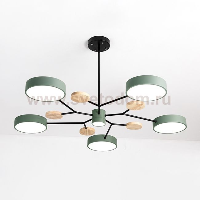 Люстра на штанге MEADE 6 lamps Green ImperiumLoft 207859-26